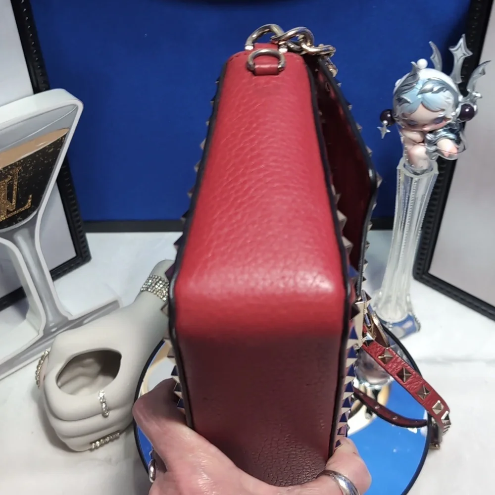 Valentino Garavani Sm. Rockstud Chain Flip Lock Flap Leather Bag - The SIGNATURE